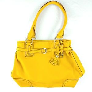 Etienne Aigner Yellow Leather Satchel Purse Bag